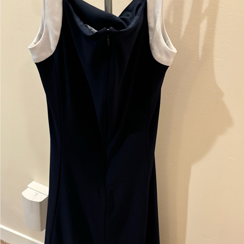 Chaps small petite navy blue dress - chique sophisticated look snap for strap
